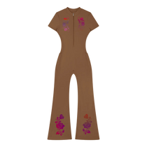 Flamenco Flared Leg Quarter-Zip Jumpsuit
