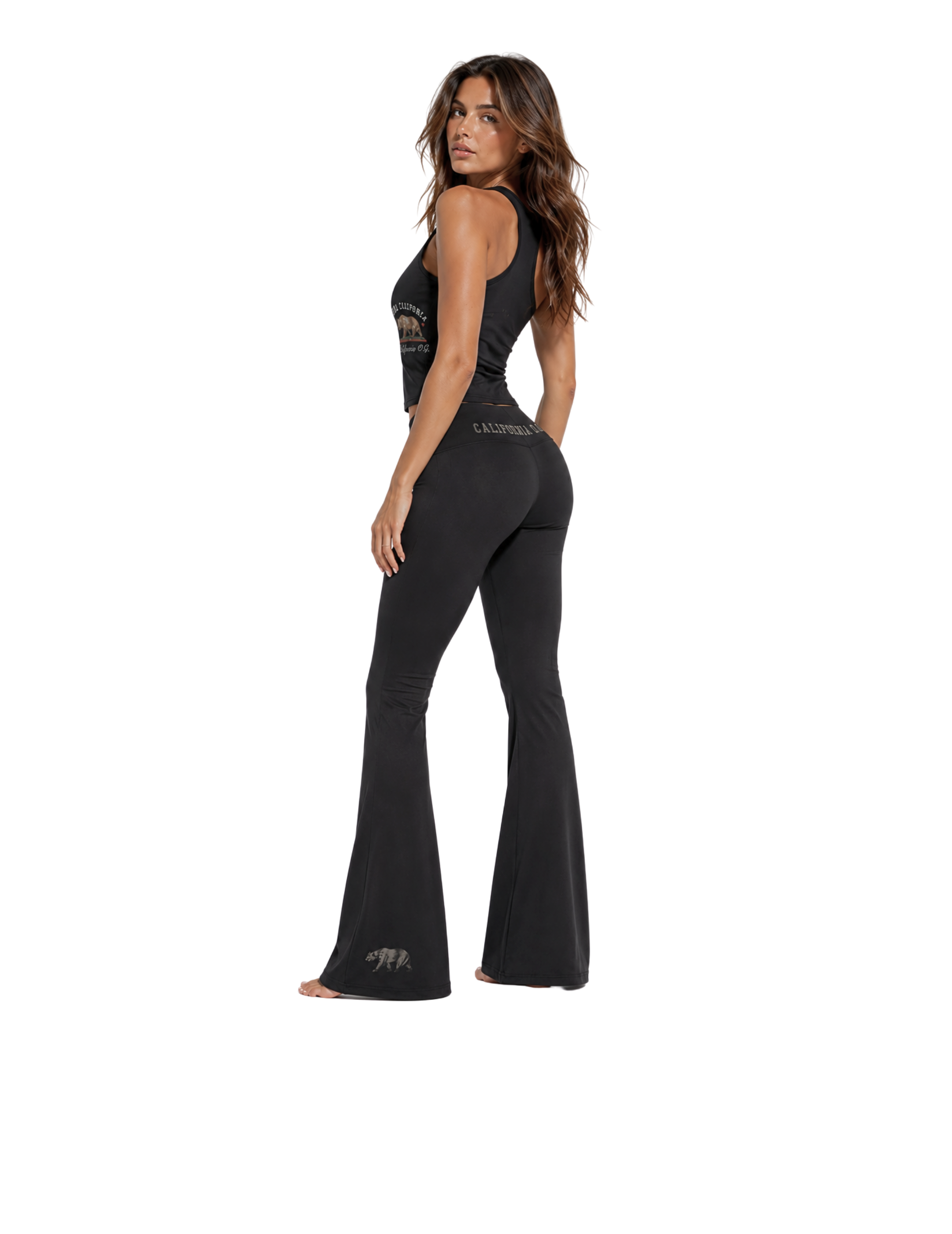 California O.G. Bear Women's High-Waisted Flare Leggings