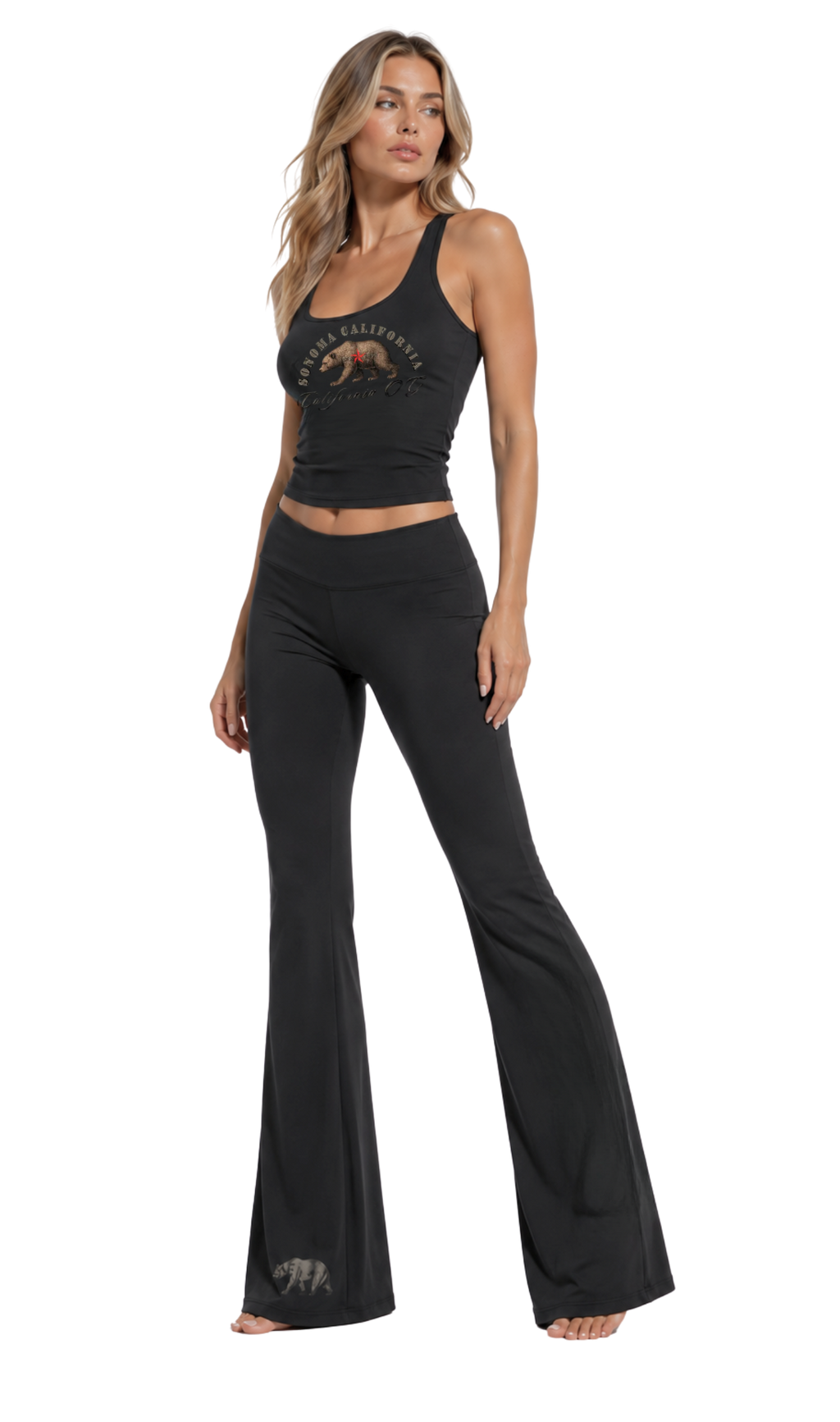 California O.G. Bear Women's High-Waisted Flare Leggings