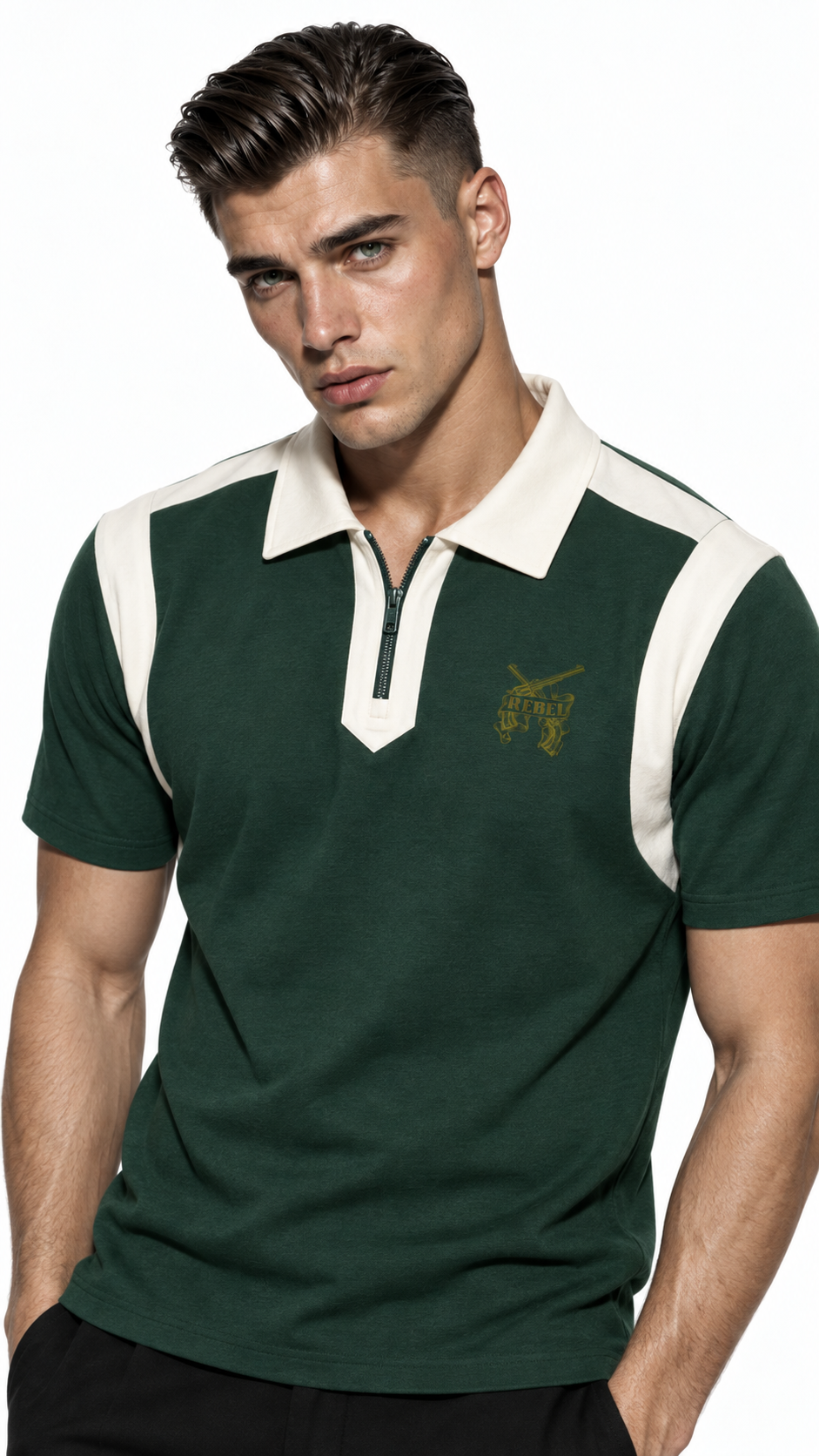 Rebel Quarter Zip Polo Shirt Main image