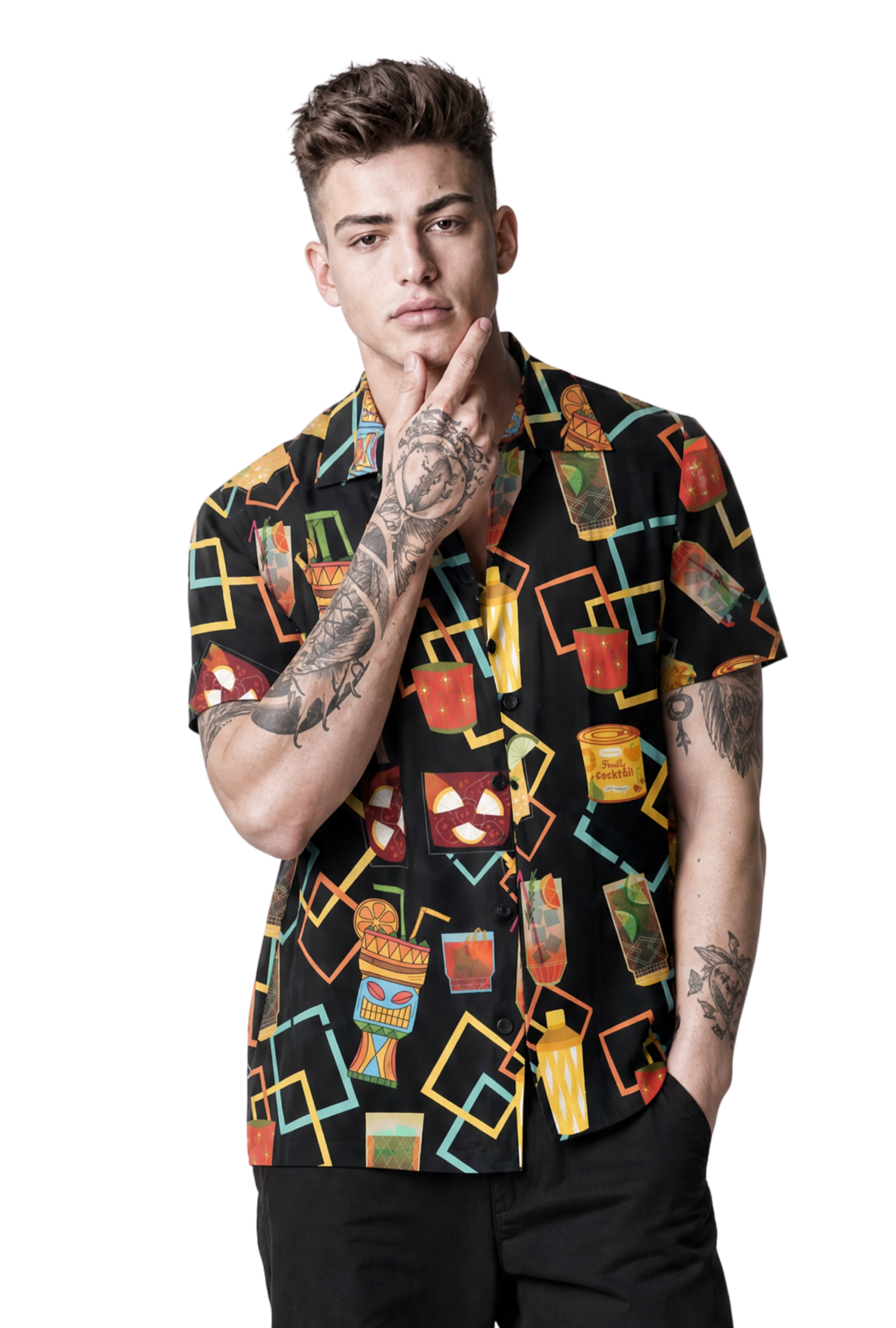 Tiki Cocktails Men's Hawaiian Shirt