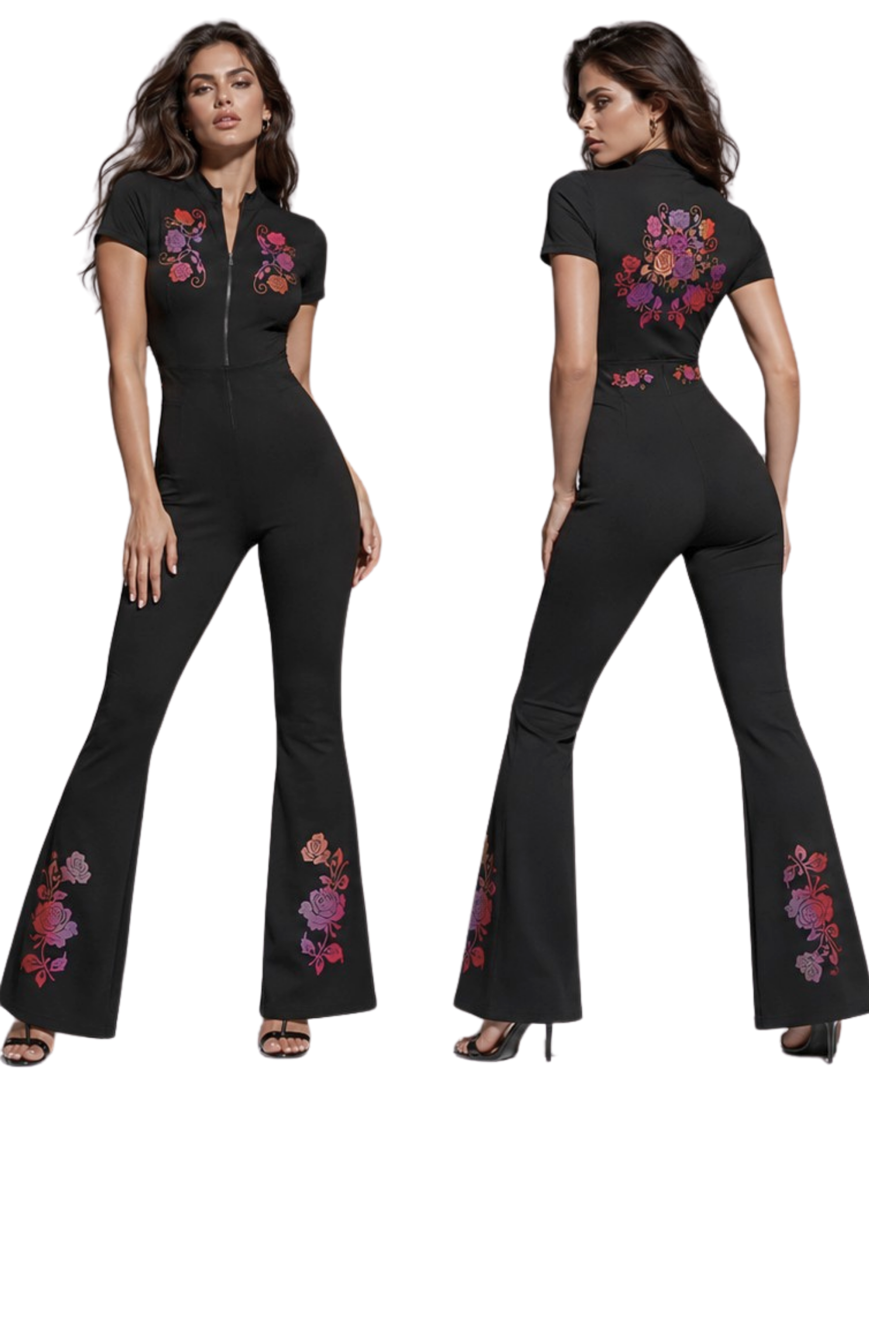 Flamenco Flared Leg Quarter-Zip Jumpsuit Main image