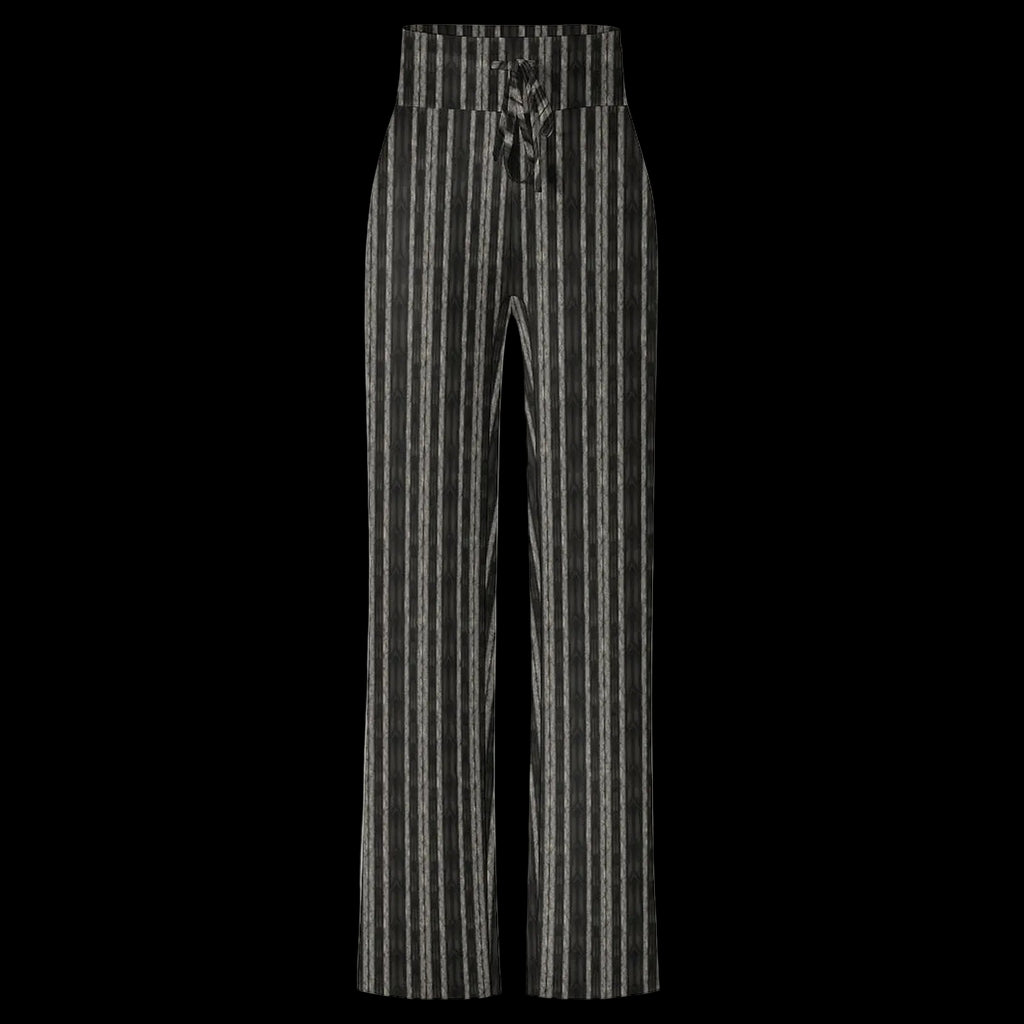 Black & Charcoal Pinstripe Women's Drawstring Lounge Pants