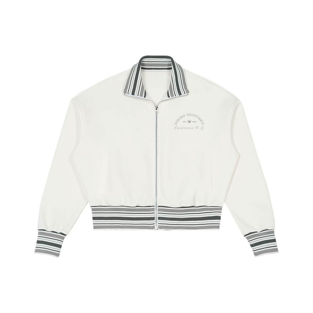 California O.G. Collegiate Striped Collar Women's Zip Jacket