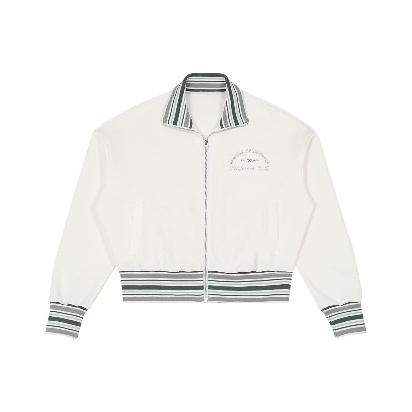California O.G. Collegiate Striped Collar Women's Zip Jacket