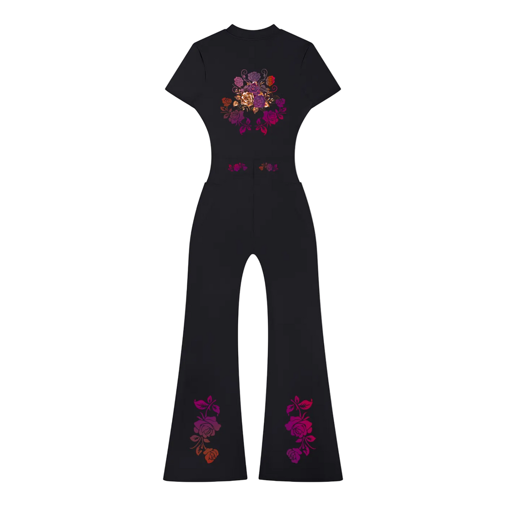 Women’s Tight Flared Leg Quarter-Zip Jumpsuit