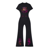 Flamenco Flared Leg Quarter-Zip Jumpsuit