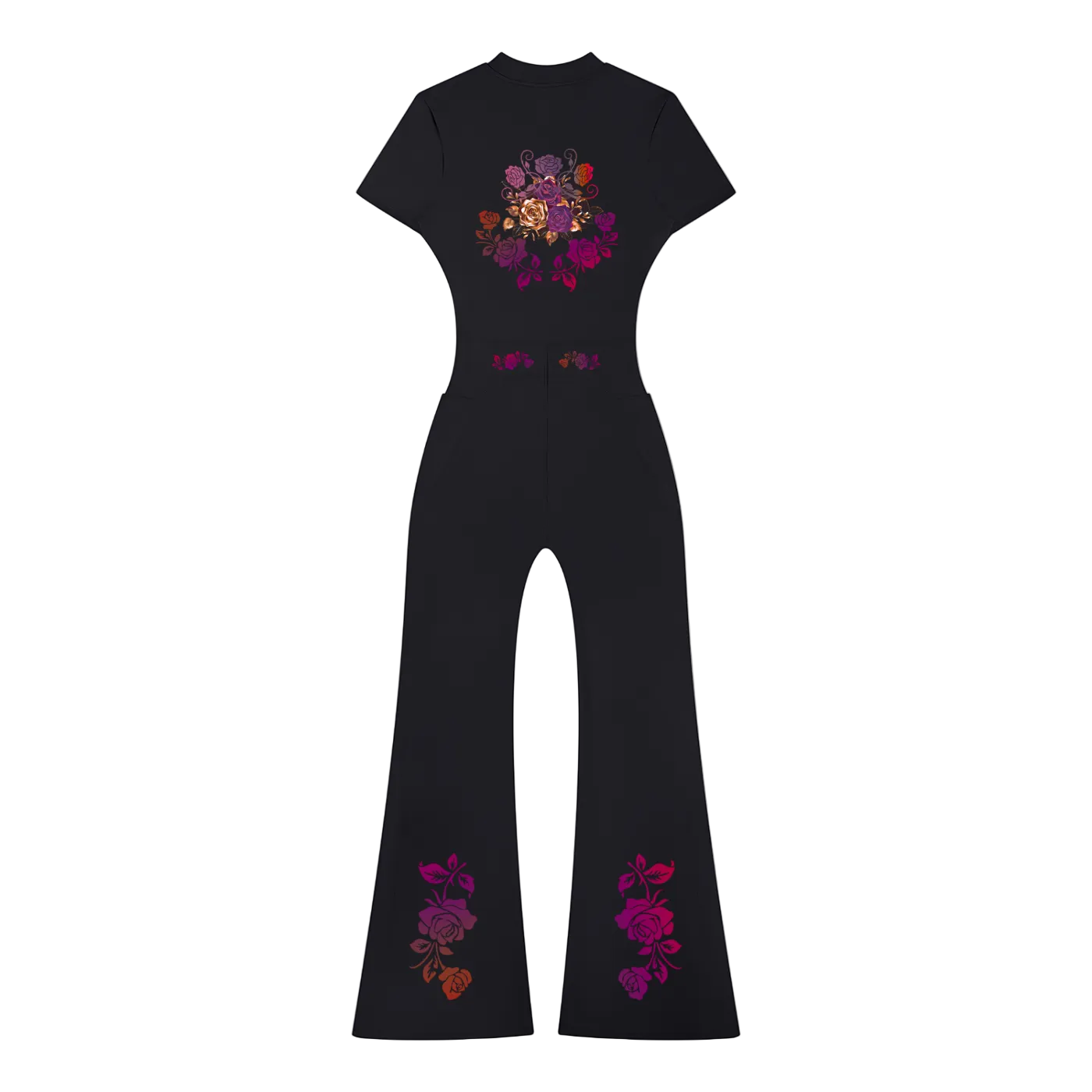 Women’s Tight Flared Leg Quarter-Zip Jumpsuit