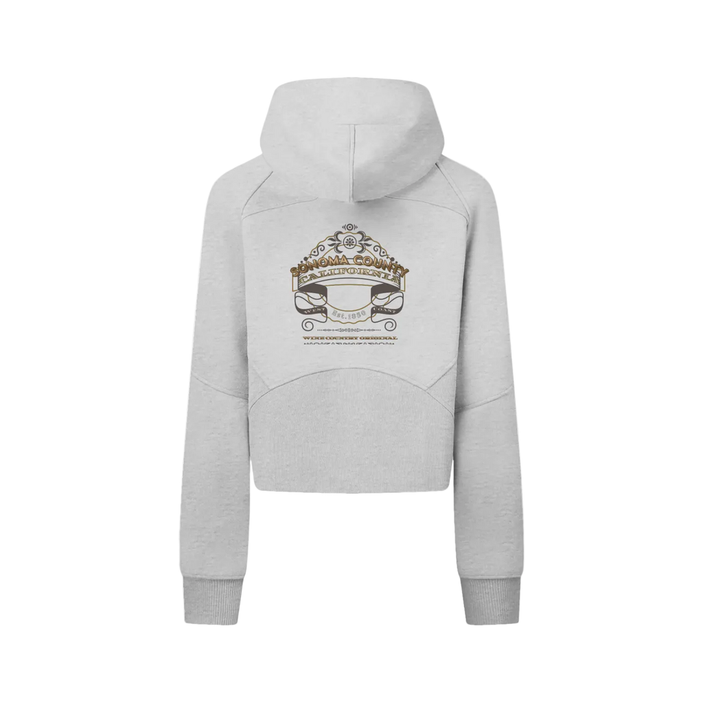 Sonoma County Wine Country Original Cropped Zip-Through Hoodie