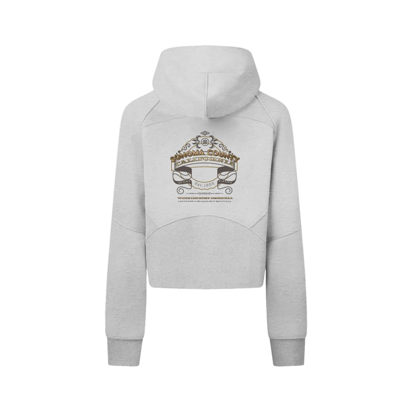 Sonoma County Wine Country Original Cropped Zip-Through Hoodie