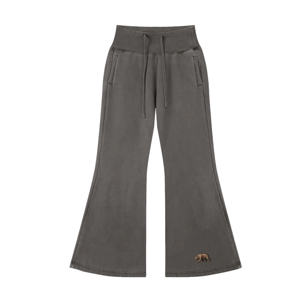 California Bear Vintage Washed Flared Fleece Pants