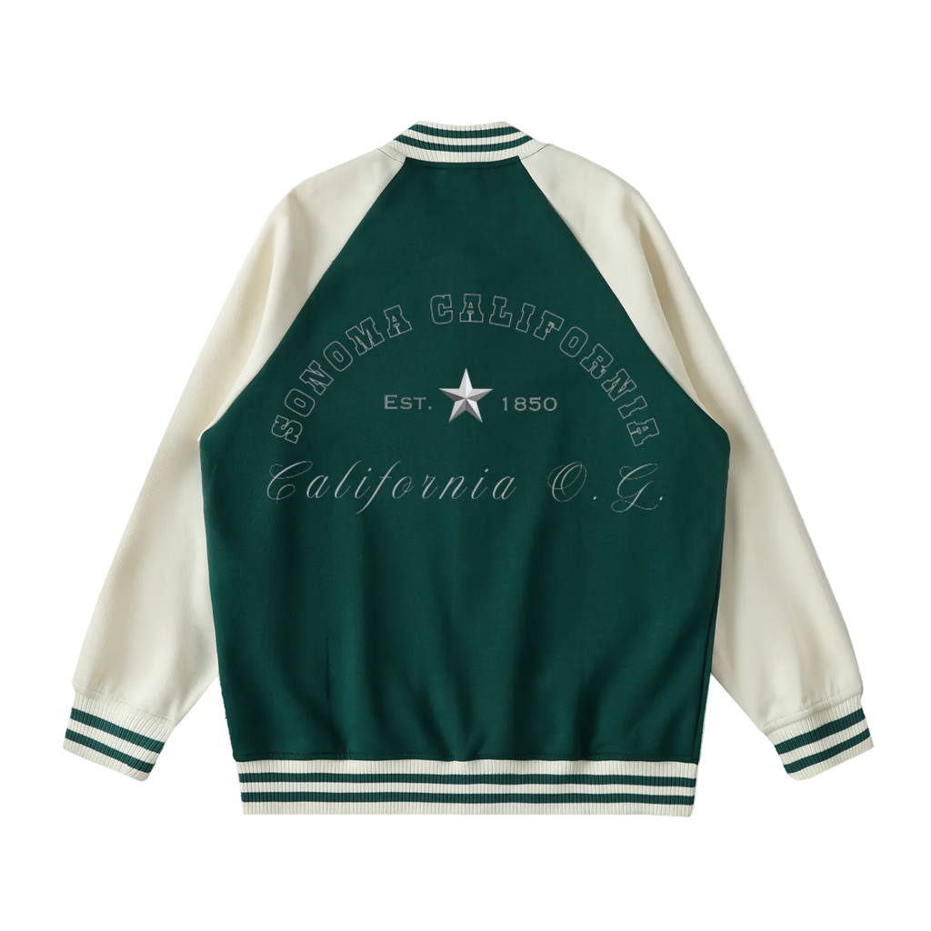 Sonoma California O.G. Collegiate Two Tone Raglan Sleeve Varsity Jacket