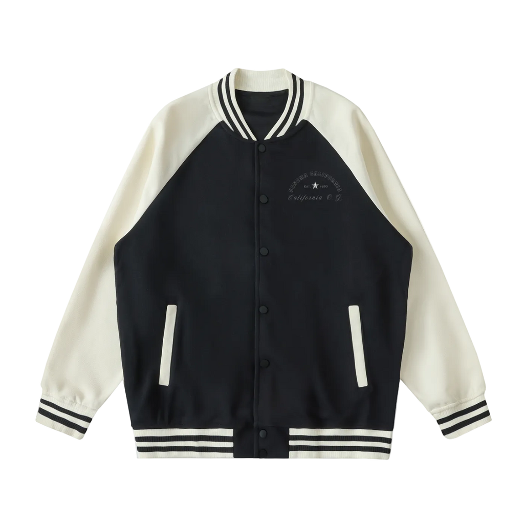 Sonoma California O.G. Collegiate Two Tone Raglan Sleeve Varsity Jacket
