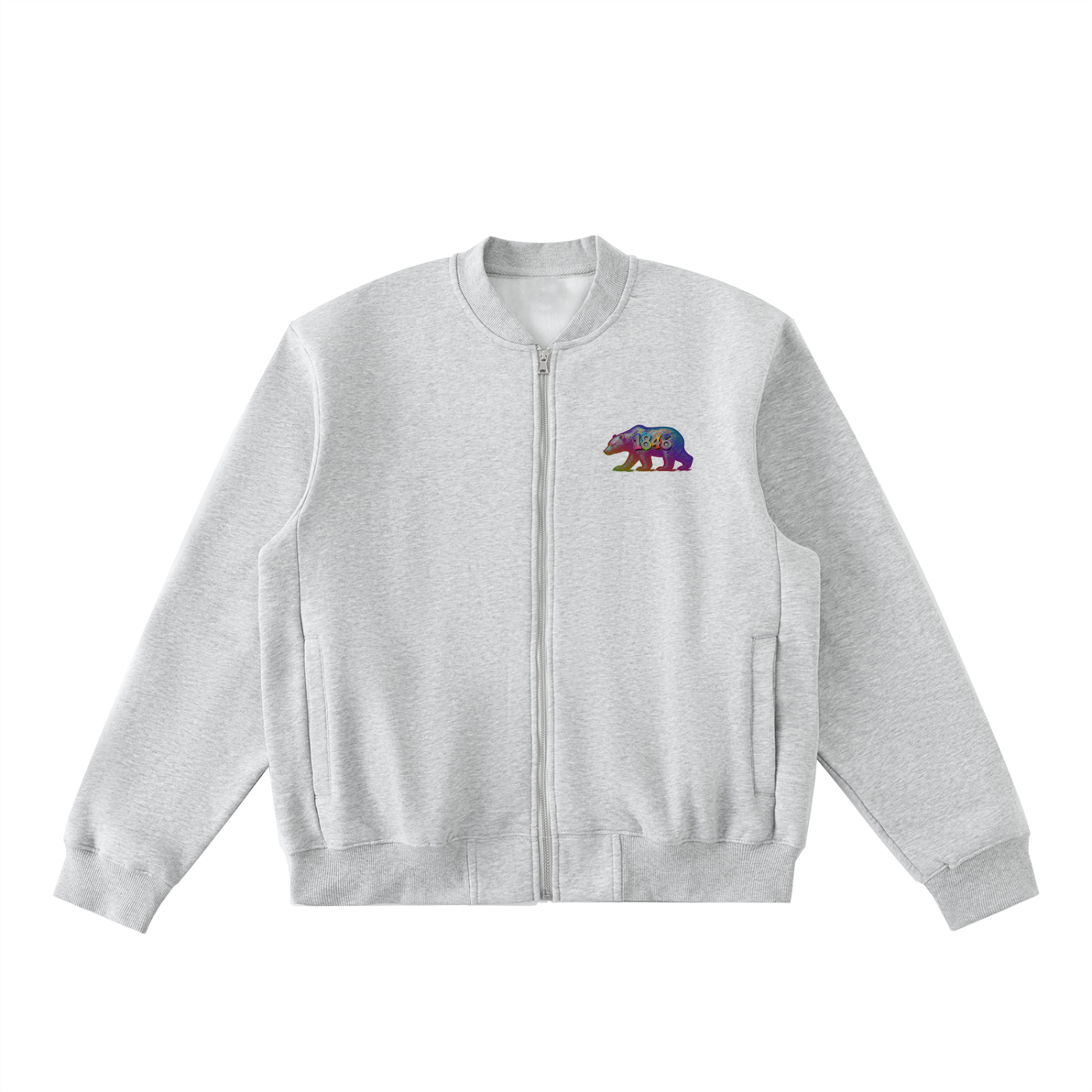 Essential Zip-Up Fleeced Varsity Jacket