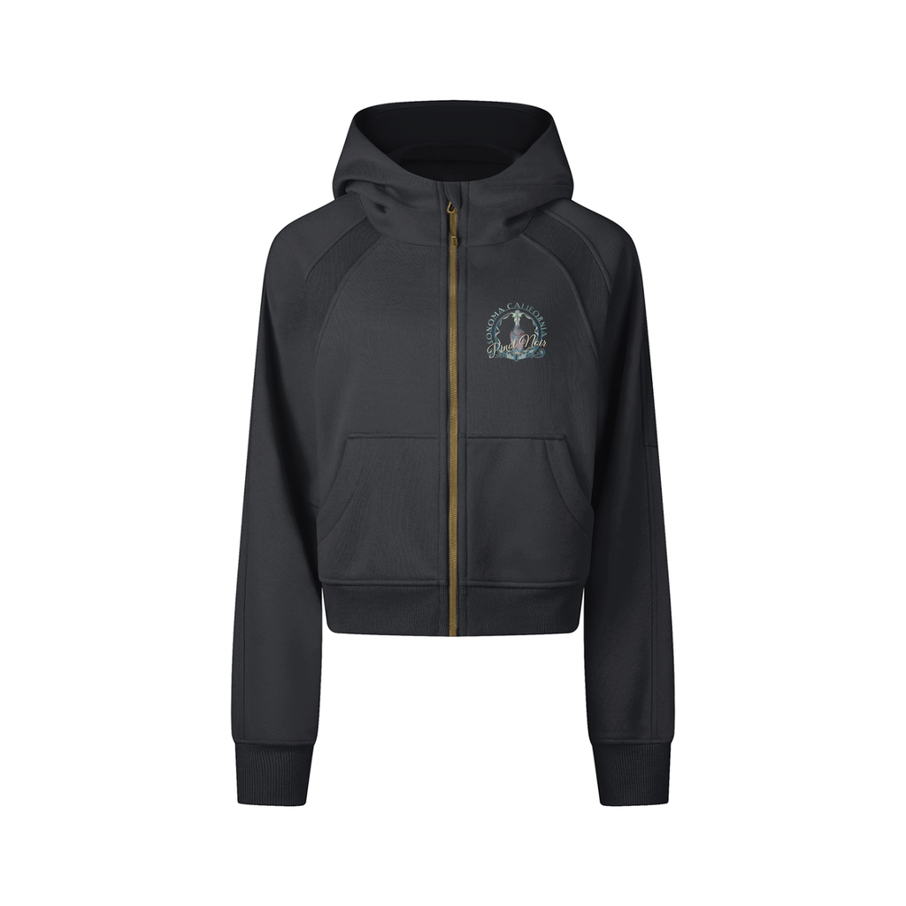 Cropped Zip-Through Hoodie