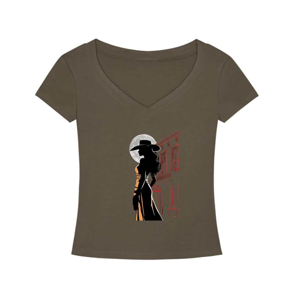 Saloon Silhouette V-Neck T-Shirt