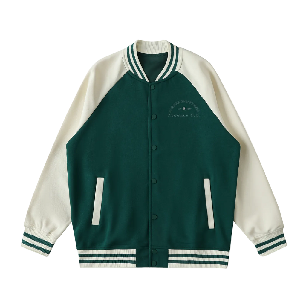 Sonoma California O.G. Collegiate Two Tone Raglan Sleeve Varsity Jacket
