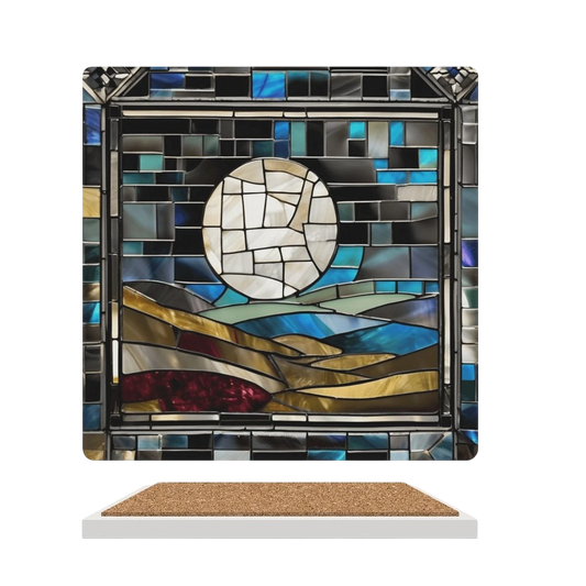 Moonlit Mosaic Ceramic Coaster