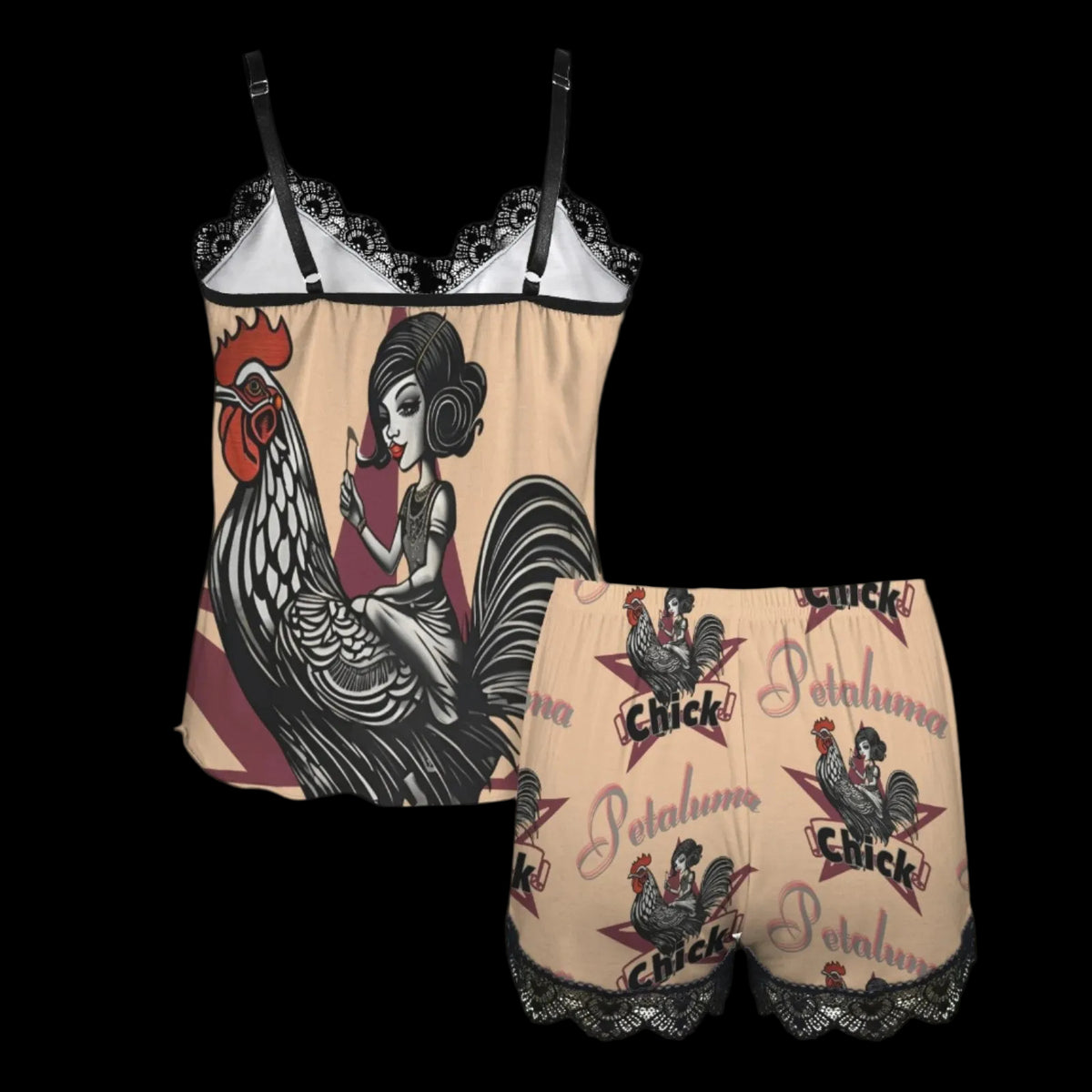 PETALUMA CHICK Women's Lace Camisole Pajama Set - Pajamas from e-joyer