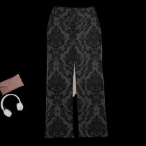 Damask Charcoal Women's Straight-leg Pants