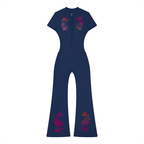 Women’s Tight Flared Leg Quarter-Zip Jumpsuit