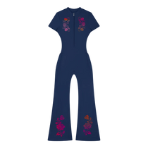 Flamenco Flared Leg Quarter-Zip Jumpsuit