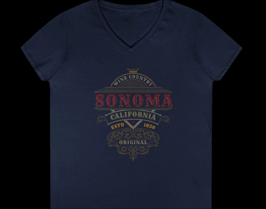 SONOMA VINTAGE Wine Country V-Neck T-Shirt