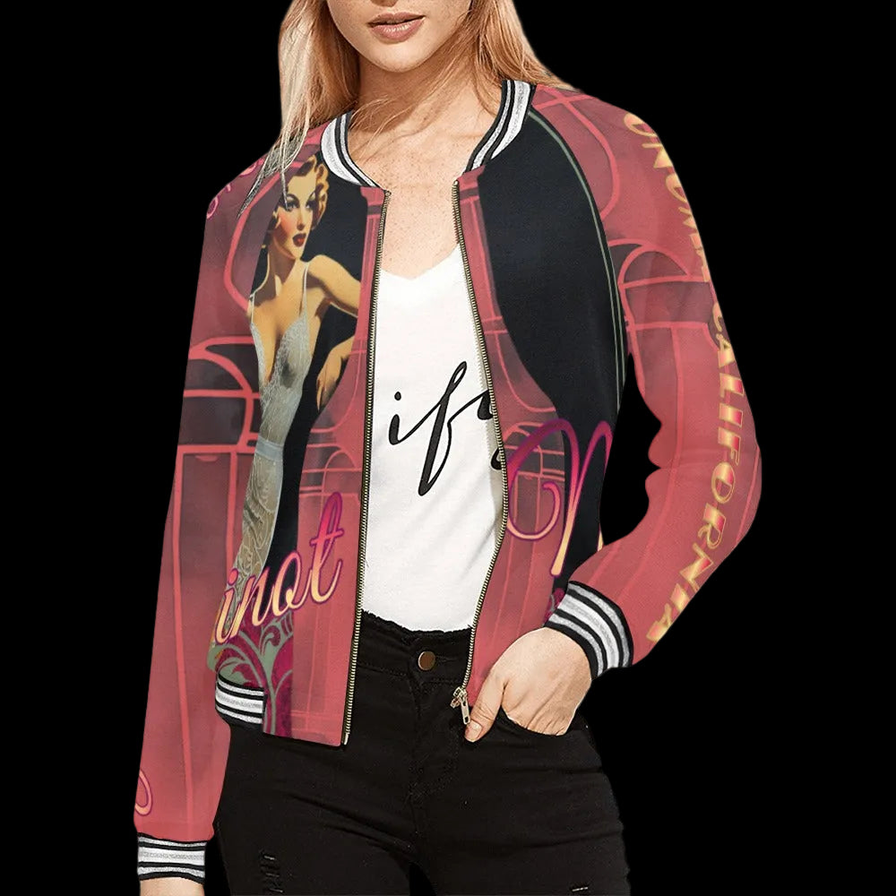 Spnoma Vintage Pinup Pinot Noir BomberJacket