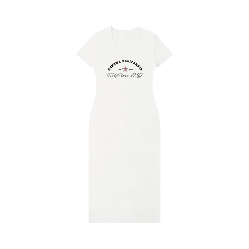 California O.G. V-Neck Short Sleeve  Dress