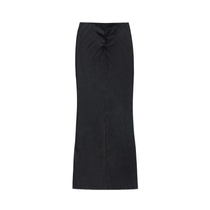 Dyed Washed Drawstring Maxi Skirt