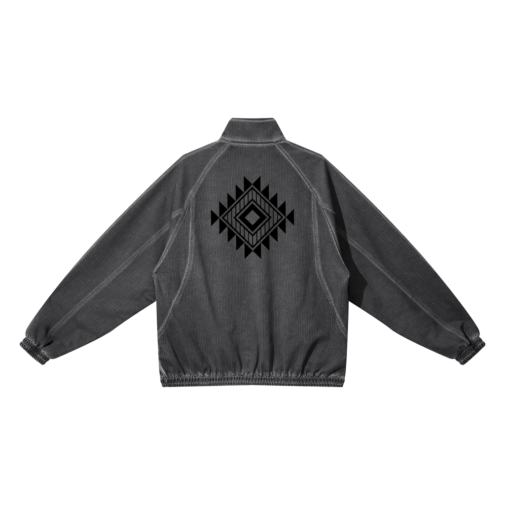 Vintage Wash Full Zip Mesh Jacket