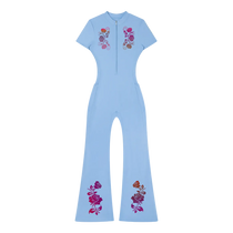 Flamenco Flared Leg Quarter-Zip Jumpsuit