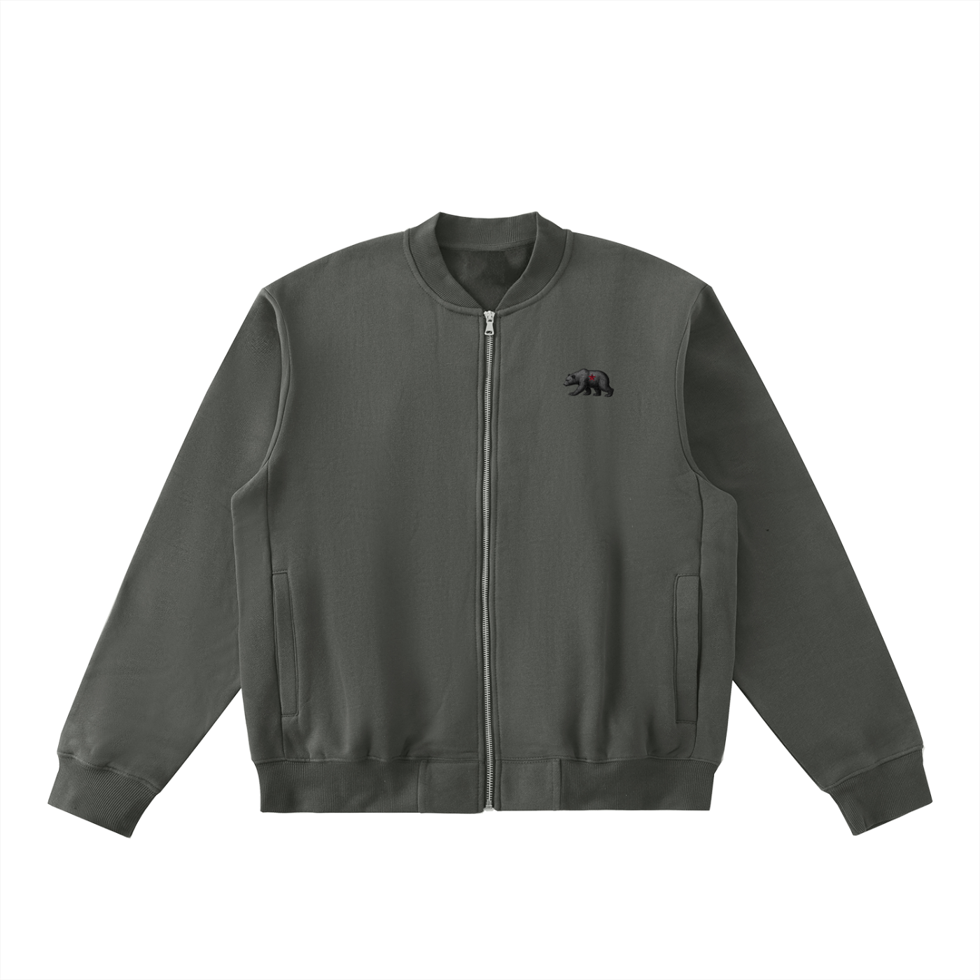 California O.G. Essential Zip-Up Fleeced Varsity Jacket