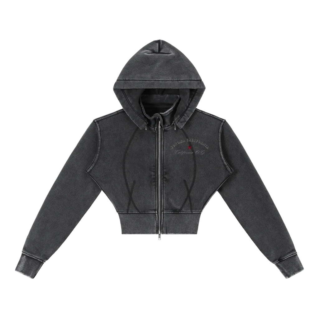 California O.G. Vintage Wash Cropped Women's Hoodie