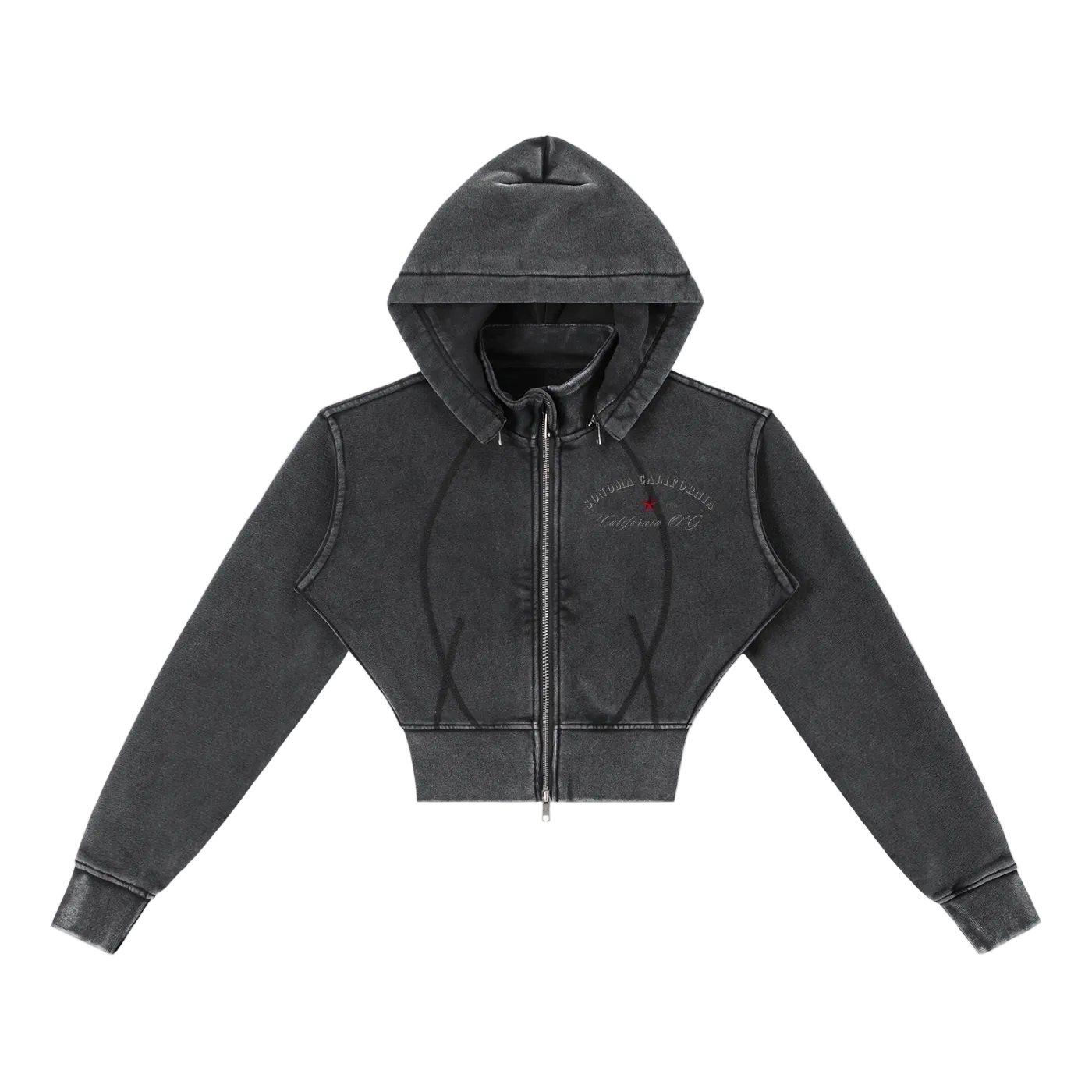 California O.G. Vintage Wash Cropped Women's Hoodie