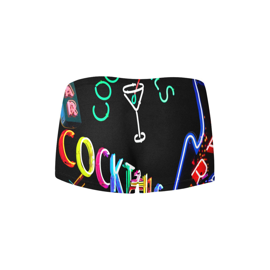 Neon Cocktail Print Boy Shorts