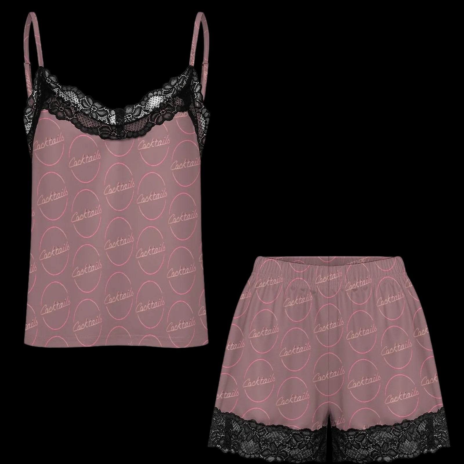 Pink Cocktails Mauve Pajama Set