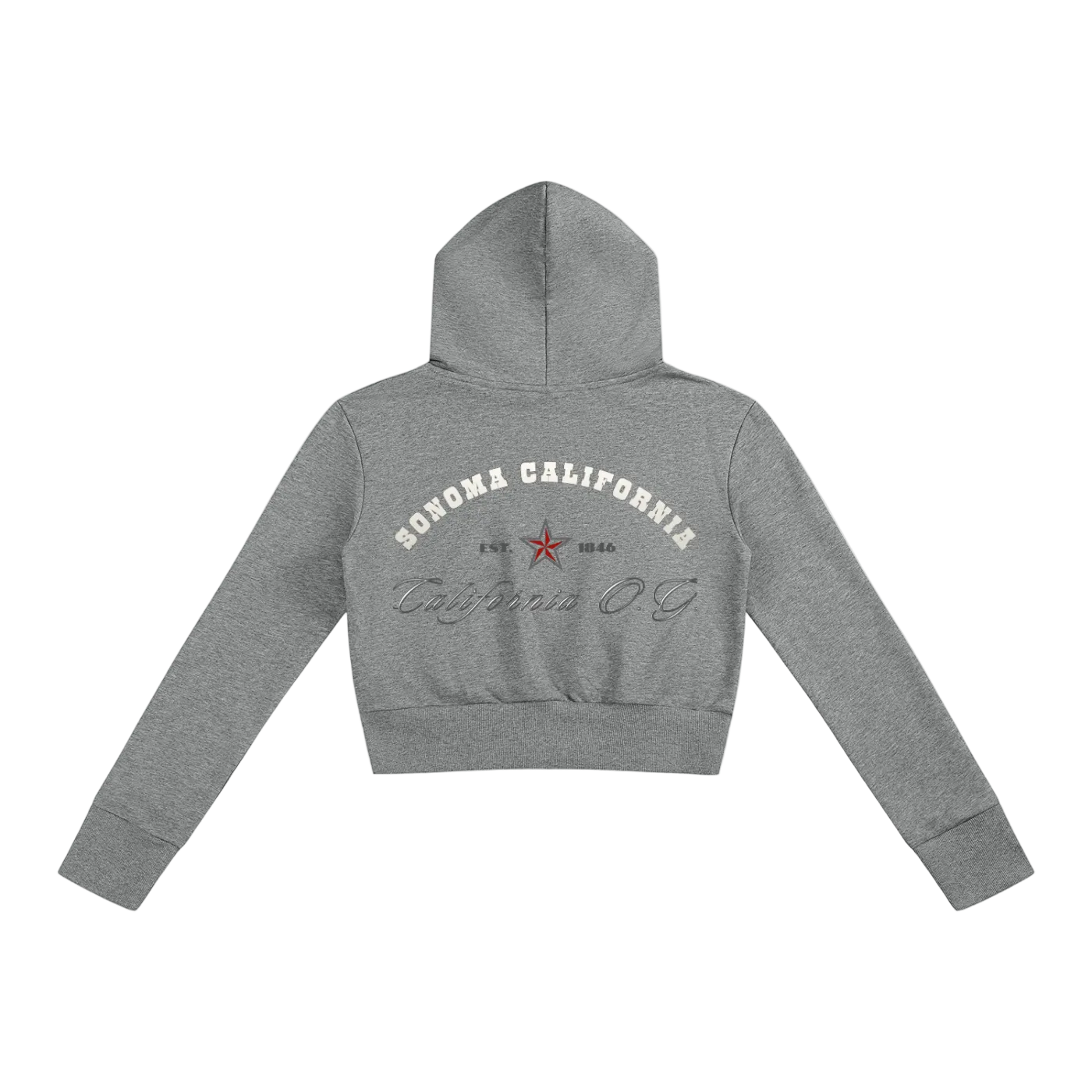 California O.G. Collegiate Women’s Slim Crop Full Zip Hoodie