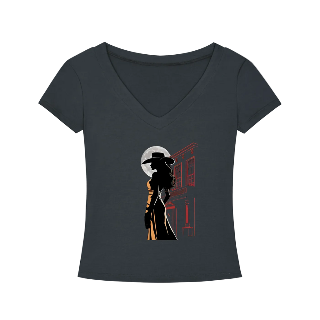 Saloon Silhouette V-Neck T-Shirt