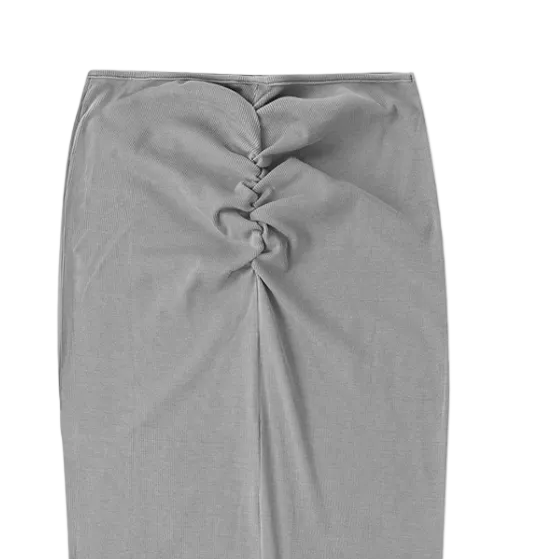 Ruche Bottom Drawstring Maxi Skirt
