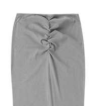 Ruche Bottom Drawstring Maxi Skirt