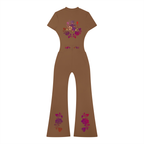 Women’s Tight Flared Leg Quarter-Zip Jumpsuit