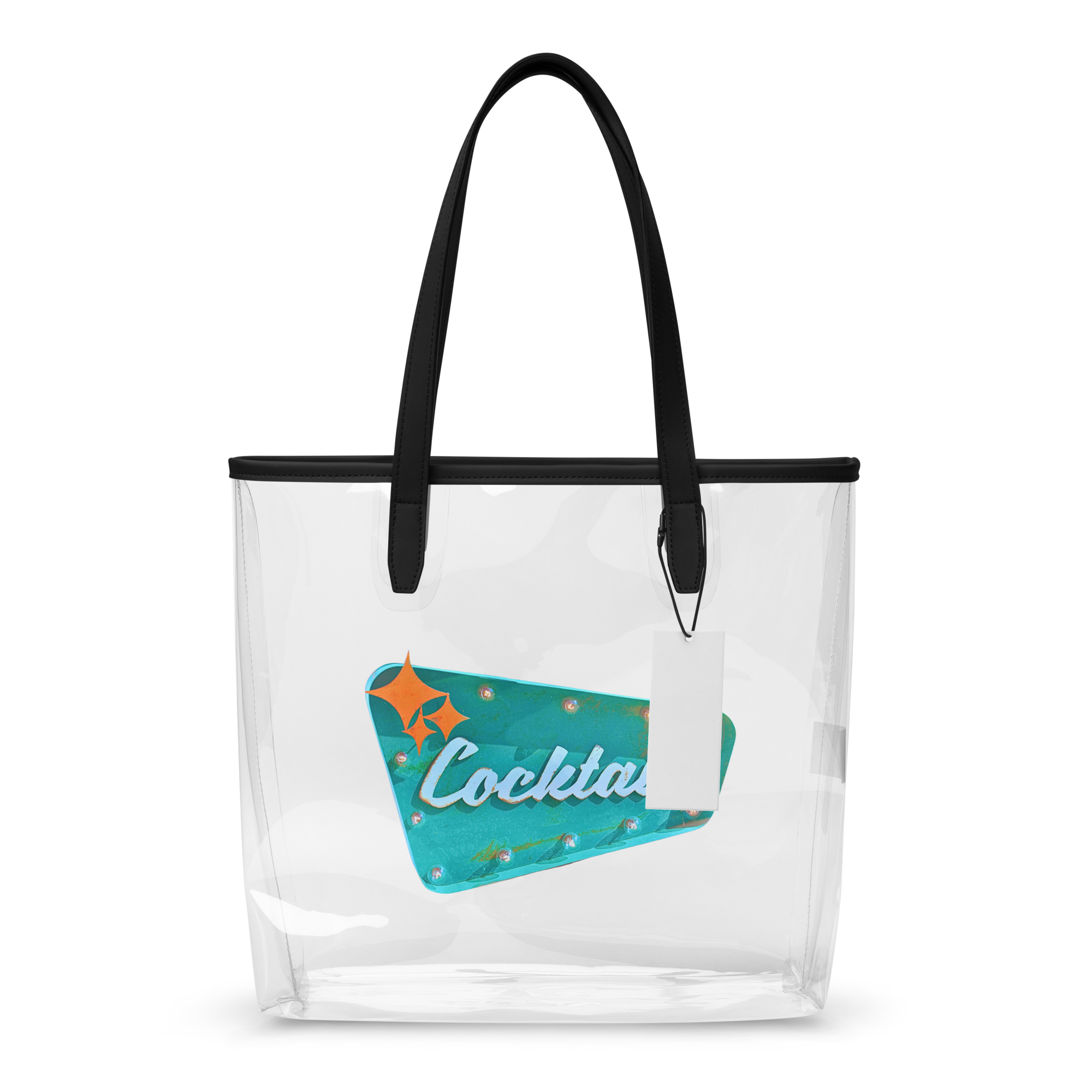 VINTAGE COCKTAILS CLEAR TOTE BAG - Tote Bags from Sonoma Rebel