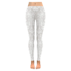 Pearl White Damask Women's Low Rise Leggings