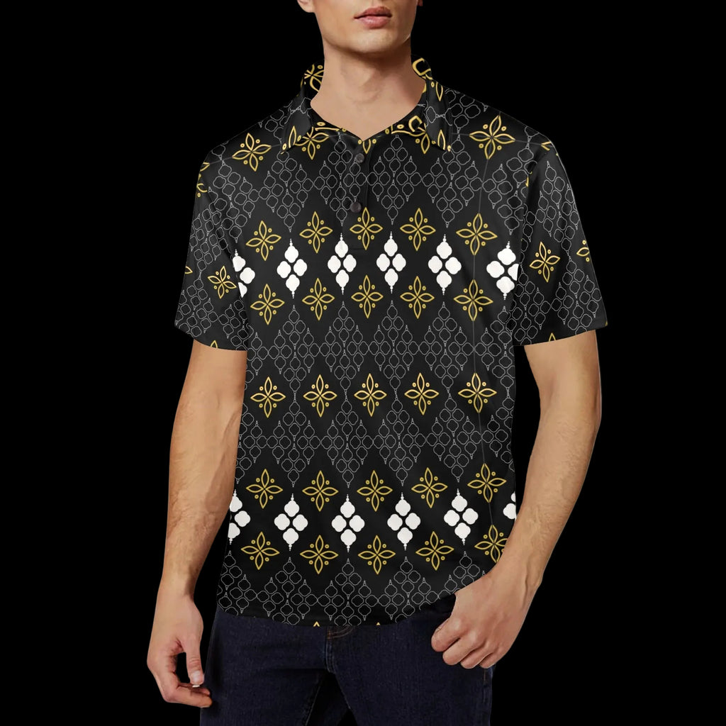Batik Print Men's Polo Shirt