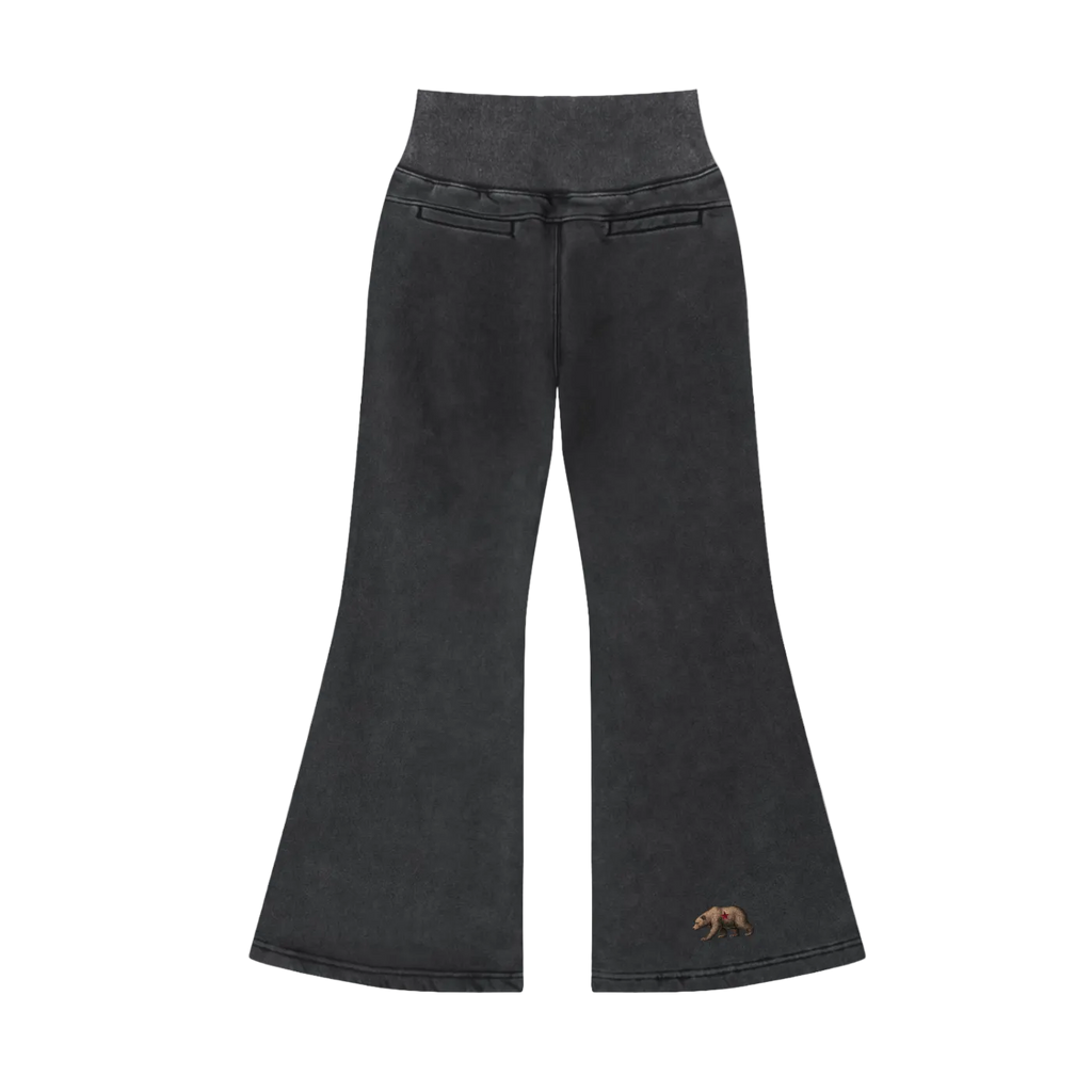 California Bear Vintage Washed Flared Fleece Pants