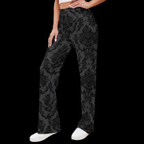 Damask Charcoal Women's Straight-leg Pants