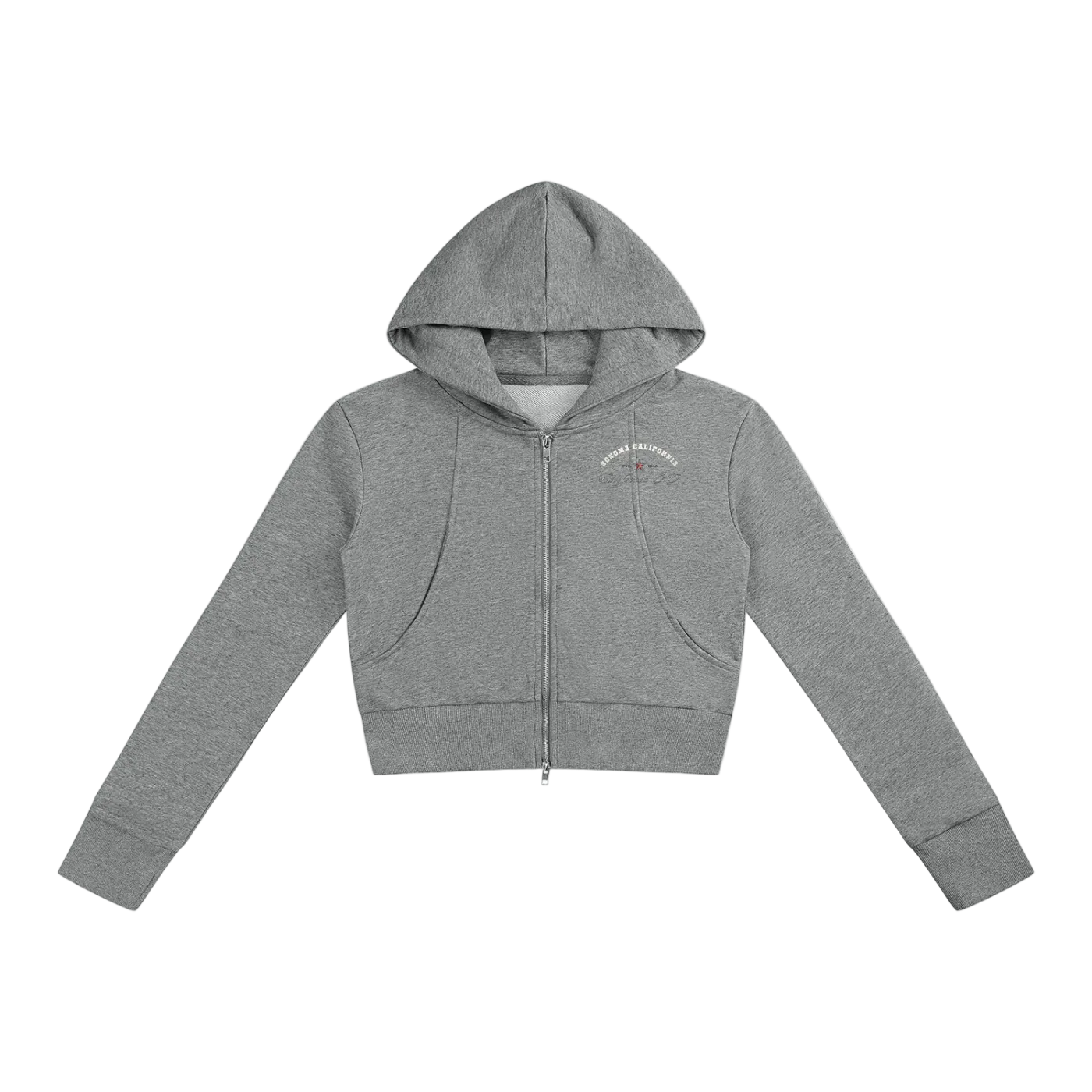California O.G. Collegiate Women’s Slim Crop Full Zip Hoodie