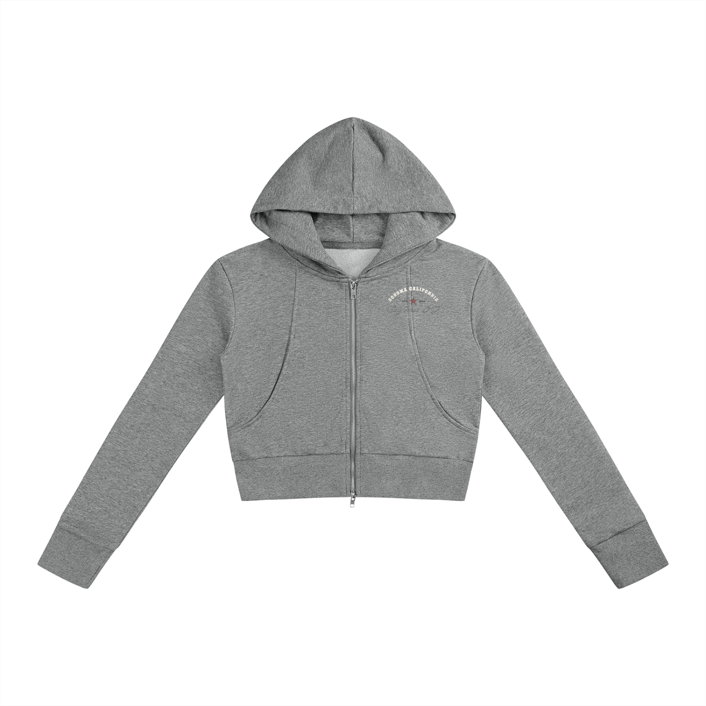 California O.G. Collegiate Women’s Slim Crop Full Zip Hoodie
