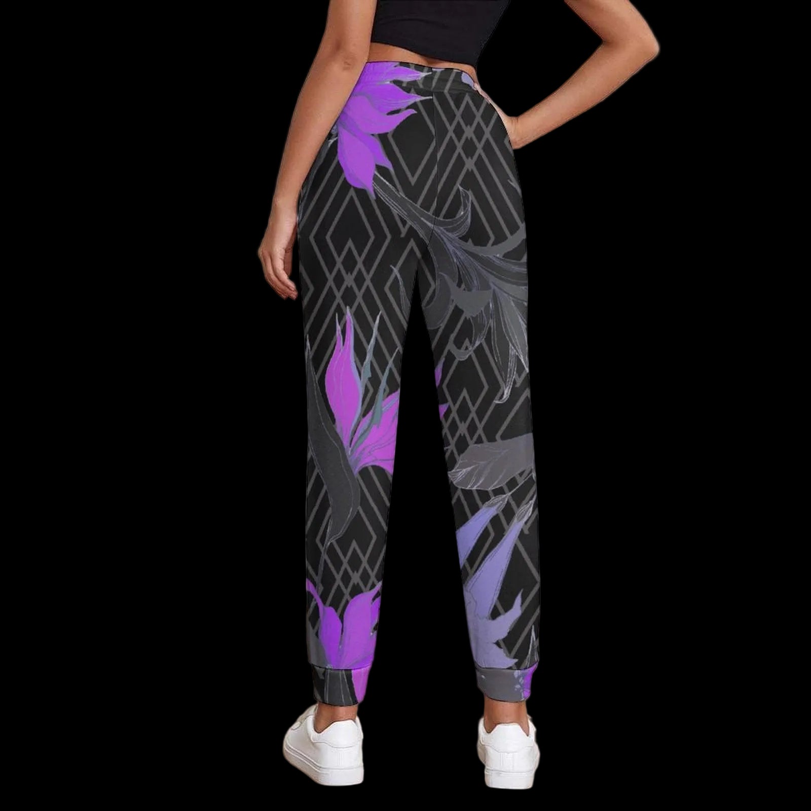 Purple Tropical Geometric Women's Sweatpants